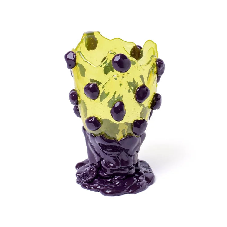 Vase Nugget - Clear Yellow, Aubergine par Gaetano Pesce - Fish Design-S-The Woods Gallery