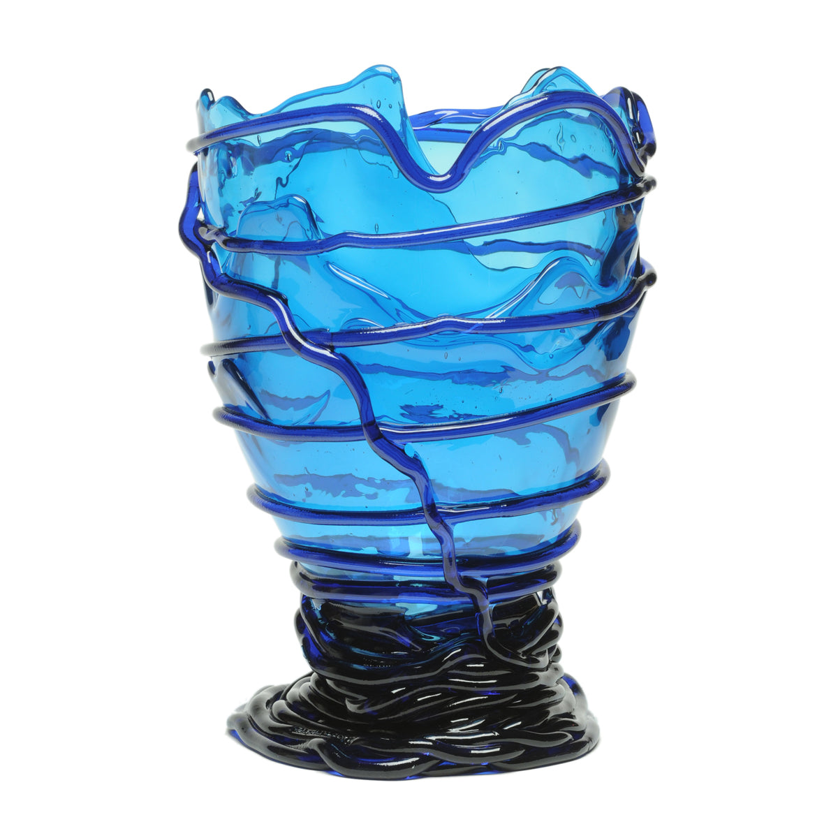 Vase Pompitu II - Clear Blue, Dark Blue par Gaetano Pesce - Fish Design-S-The Woods Gallery