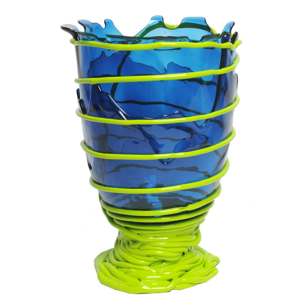 Vase Pompitu II - Clear Blue, Matt Lime par Gaetano Pesce - Fish Design-S-The Woods Gallery