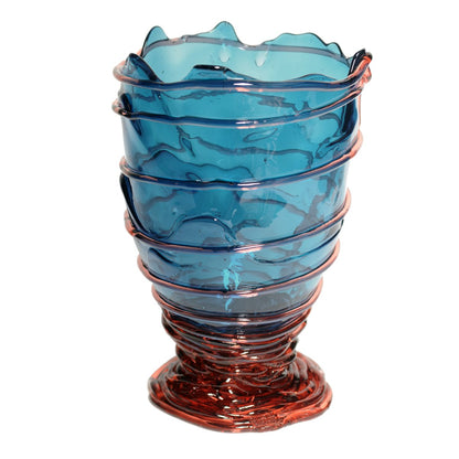 Vase Pompitu II - Clear Emerald And Clear Rose Pink par Gaetano Pesce - Fish Design-S-The Woods Gallery