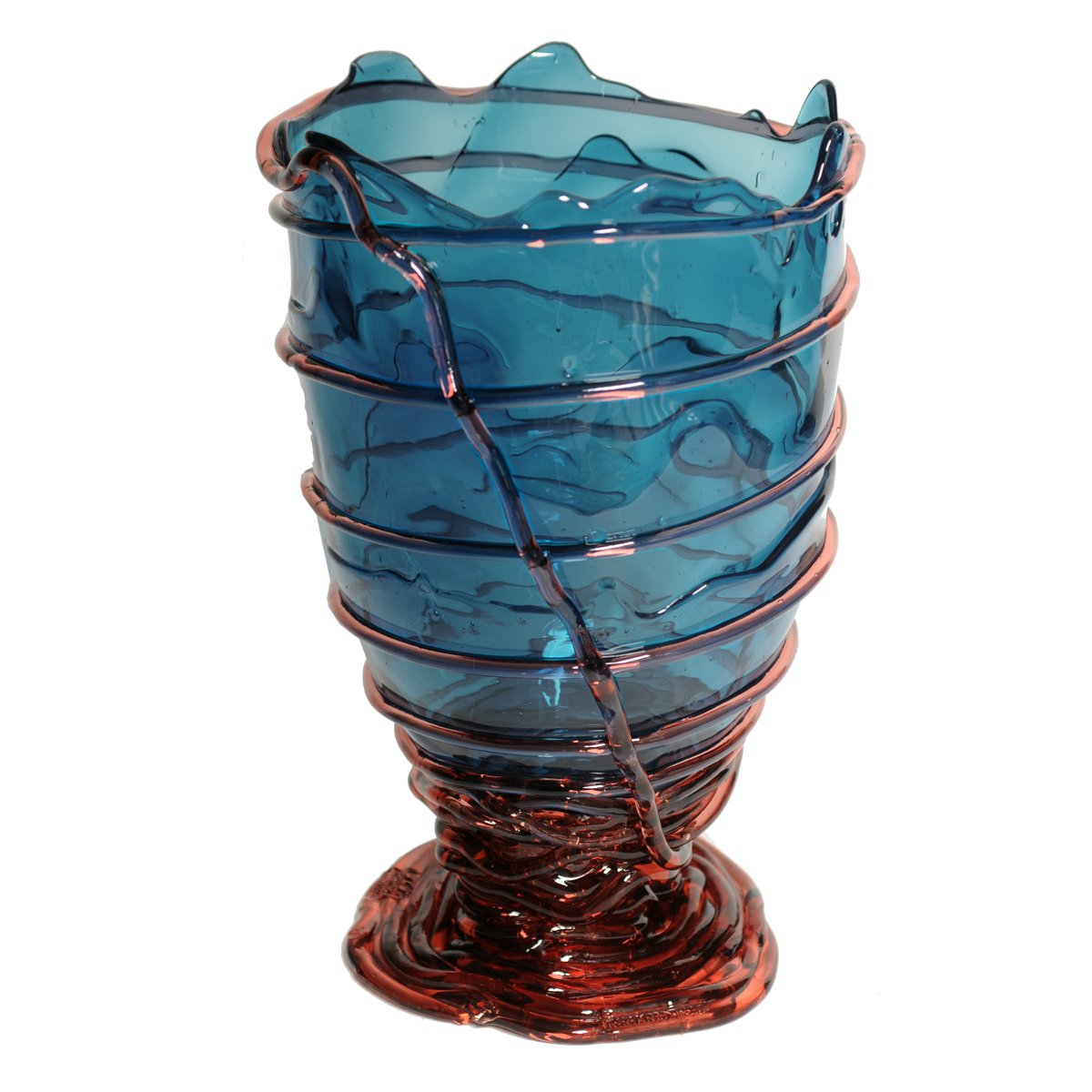 Vase Pompitu II - Clear Emerald And Clear Rose Pink par Gaetano Pesce - Fish Design-S-The Woods Gallery