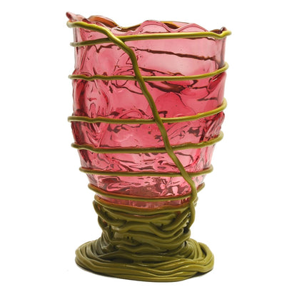 Vase Pompitu II - Clear Light Fuchsia And Matt Dust Green par Gaetano Pesce - Fish Design-S-The Woods Gallery