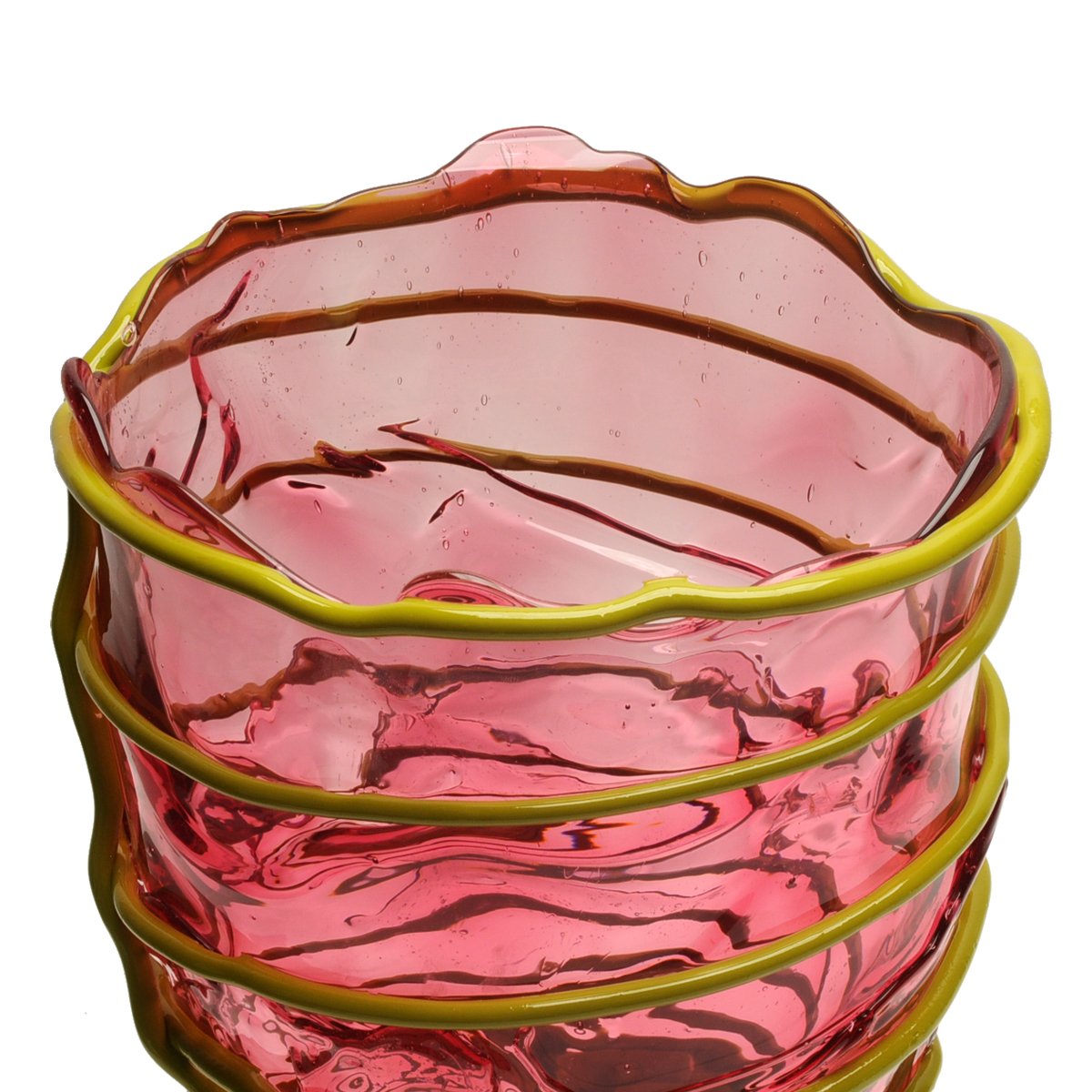 Vase Pompitu II - Clear Light Fuchsia And Matt Dust Green par Gaetano Pesce - Fish Design-S-The Woods Gallery