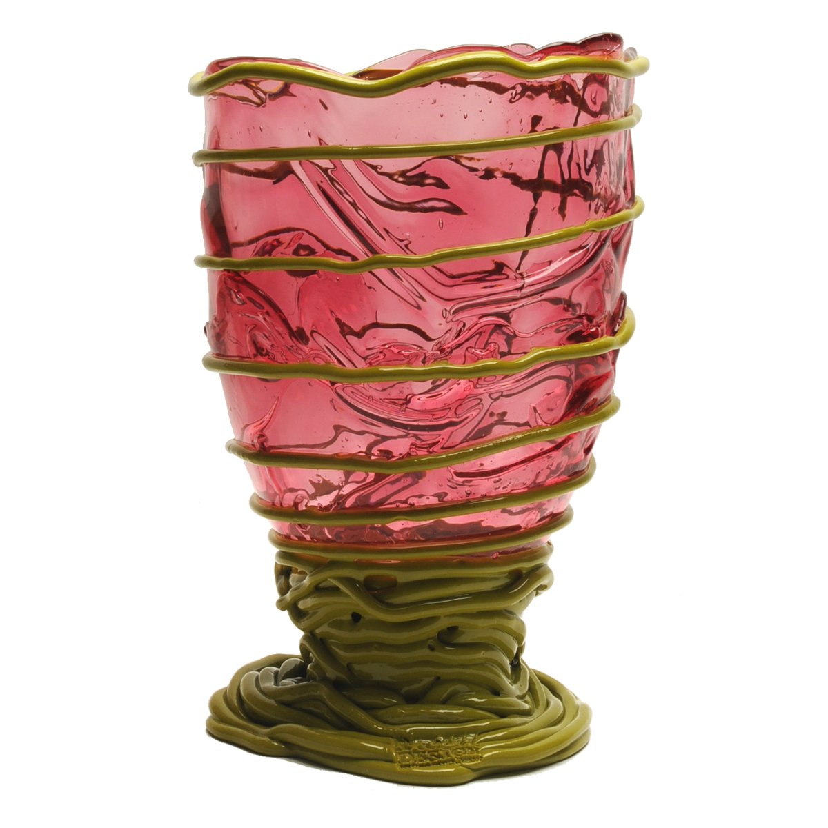 Vase Pompitu II - Clear Light Fuchsia And Matt Dust Green par Gaetano Pesce - Fish Design-S-The Woods Gallery