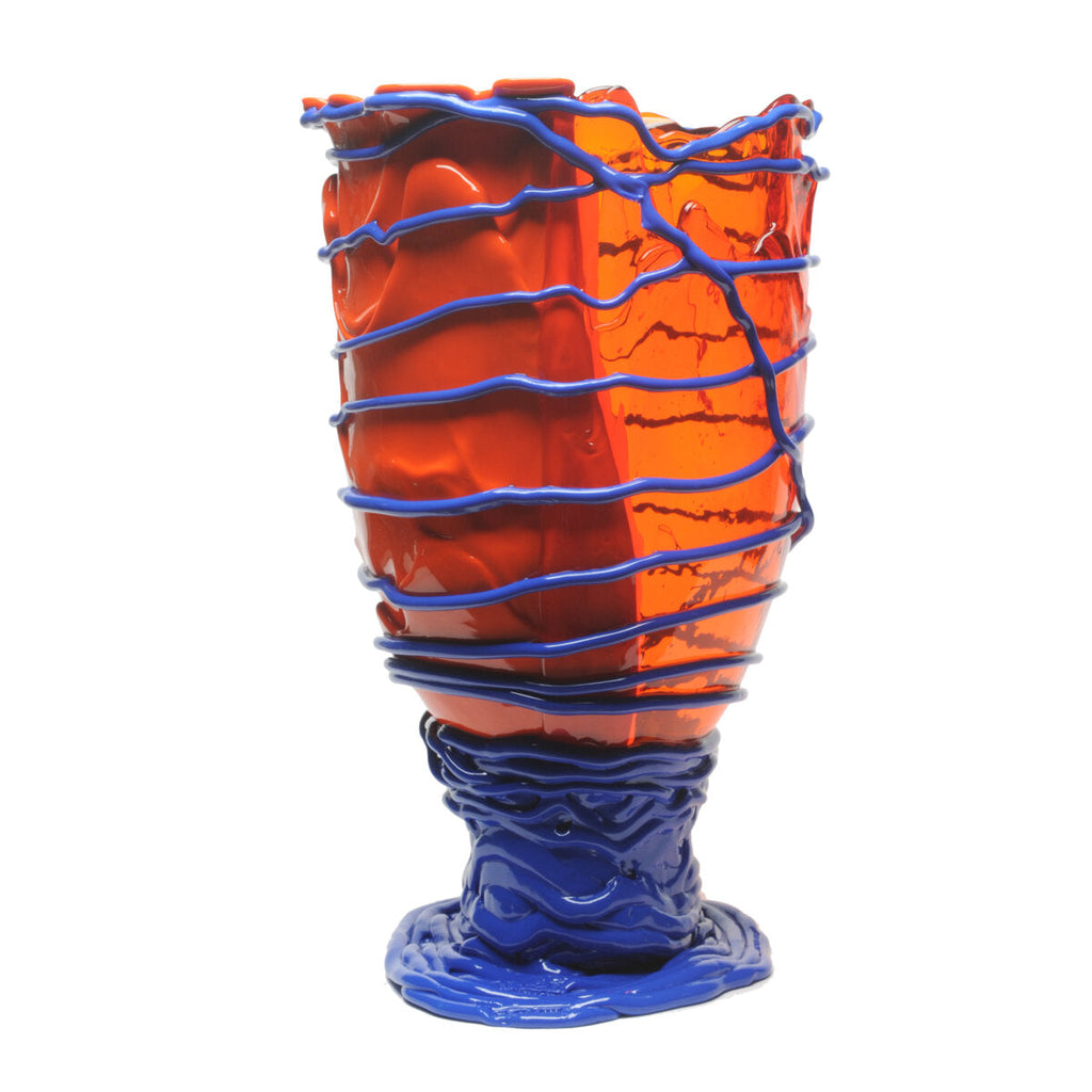 Vase Pompitu II - Extra Colour - Clear Orange, Matt Orange, Blue par Gaetano Pesce - Fish Design-S-The Woods Gallery