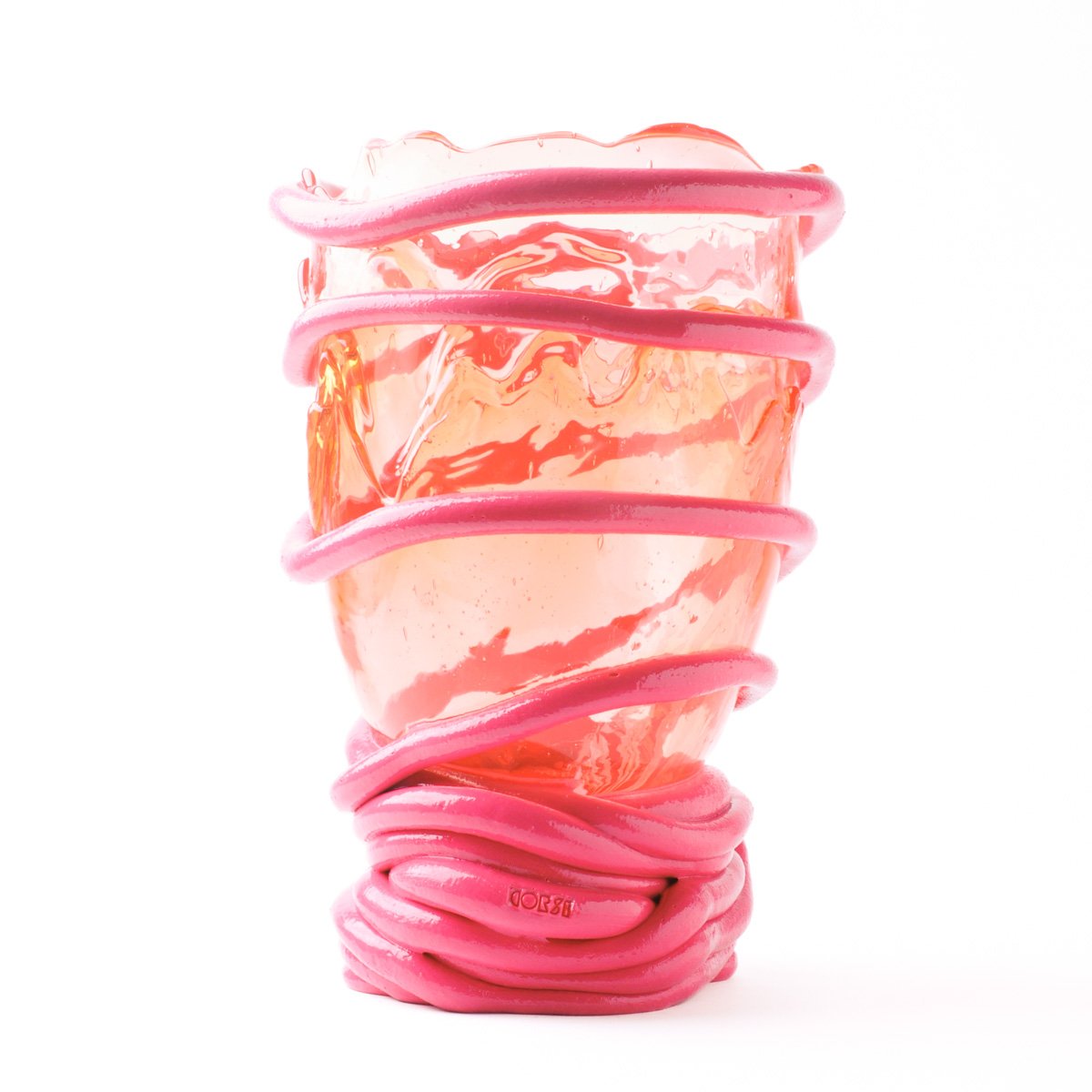 Vase Pompitu - bouteille Rubis Clair, Fuchsia de Gaetano Pesce - Fish Design-S-The Woods Gallery