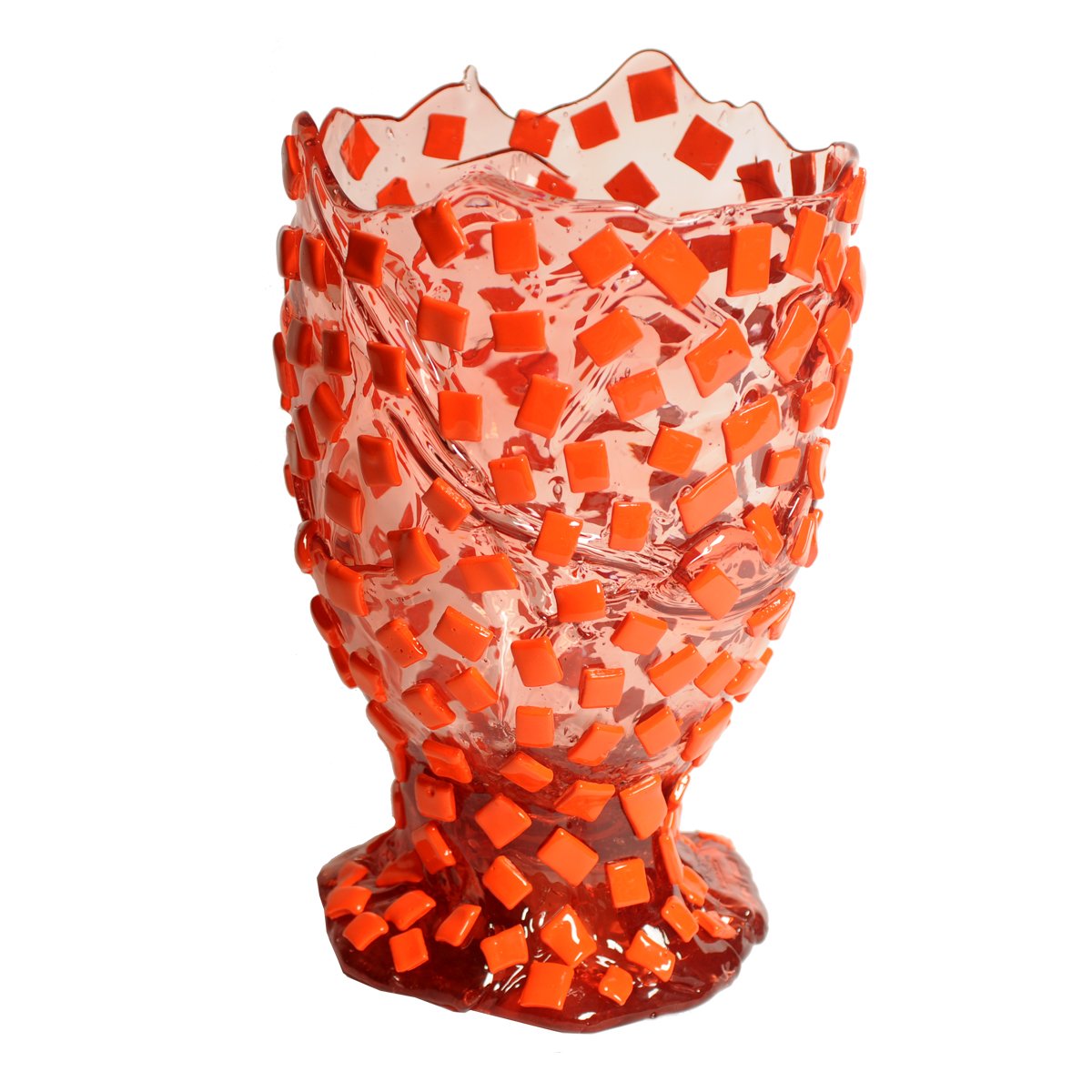 Vase Rock - Clear Antique Pink and Matt Orange par Gaetano Pesce - Fish Design-S-The Woods Gallery