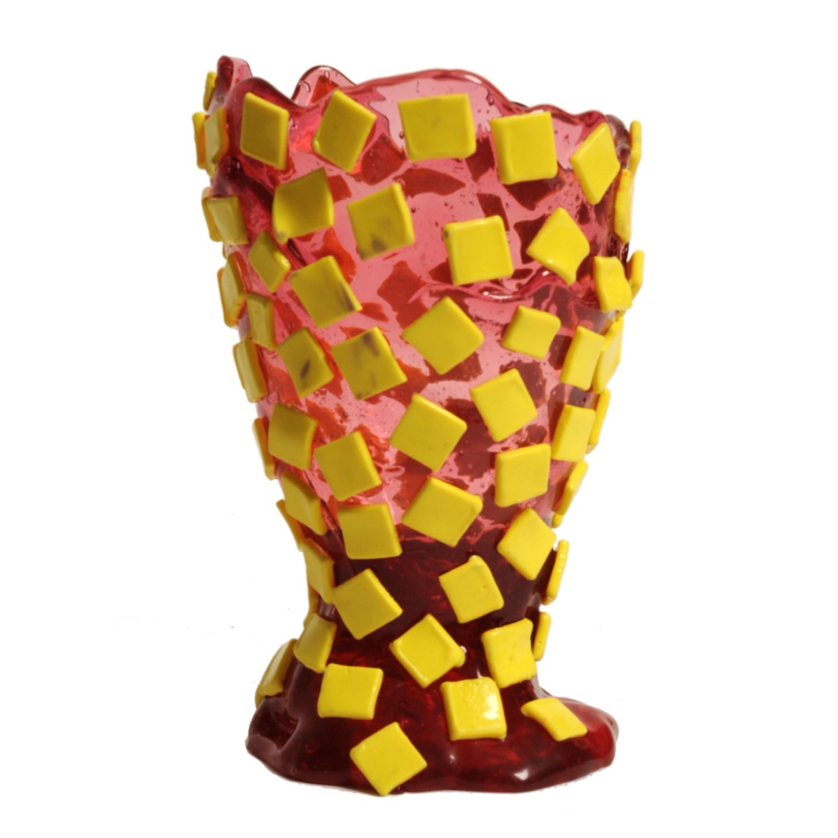 Vase Rock - Clear Light Fuchsia And Matt Lemon par Gaetano Pesce - Fish Design-S-The Woods Gallery