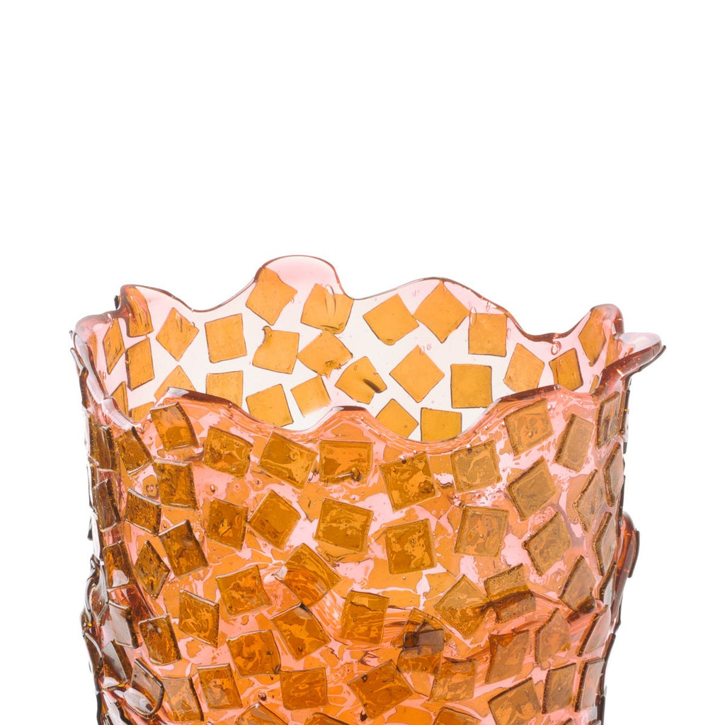 Vase Rock - Clear Pink And Clear Brown par Gaetano Pesce - Fish Design-S-The Woods Gallery