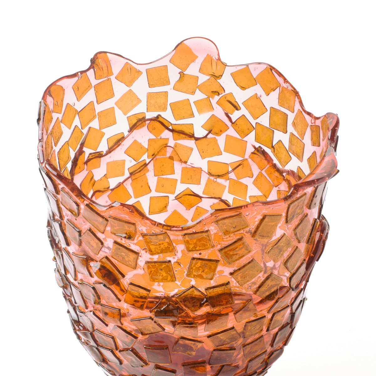 Vase Rock - Clear Pink And Clear Brown par Gaetano Pesce - Fish Design-S-The Woods Gallery