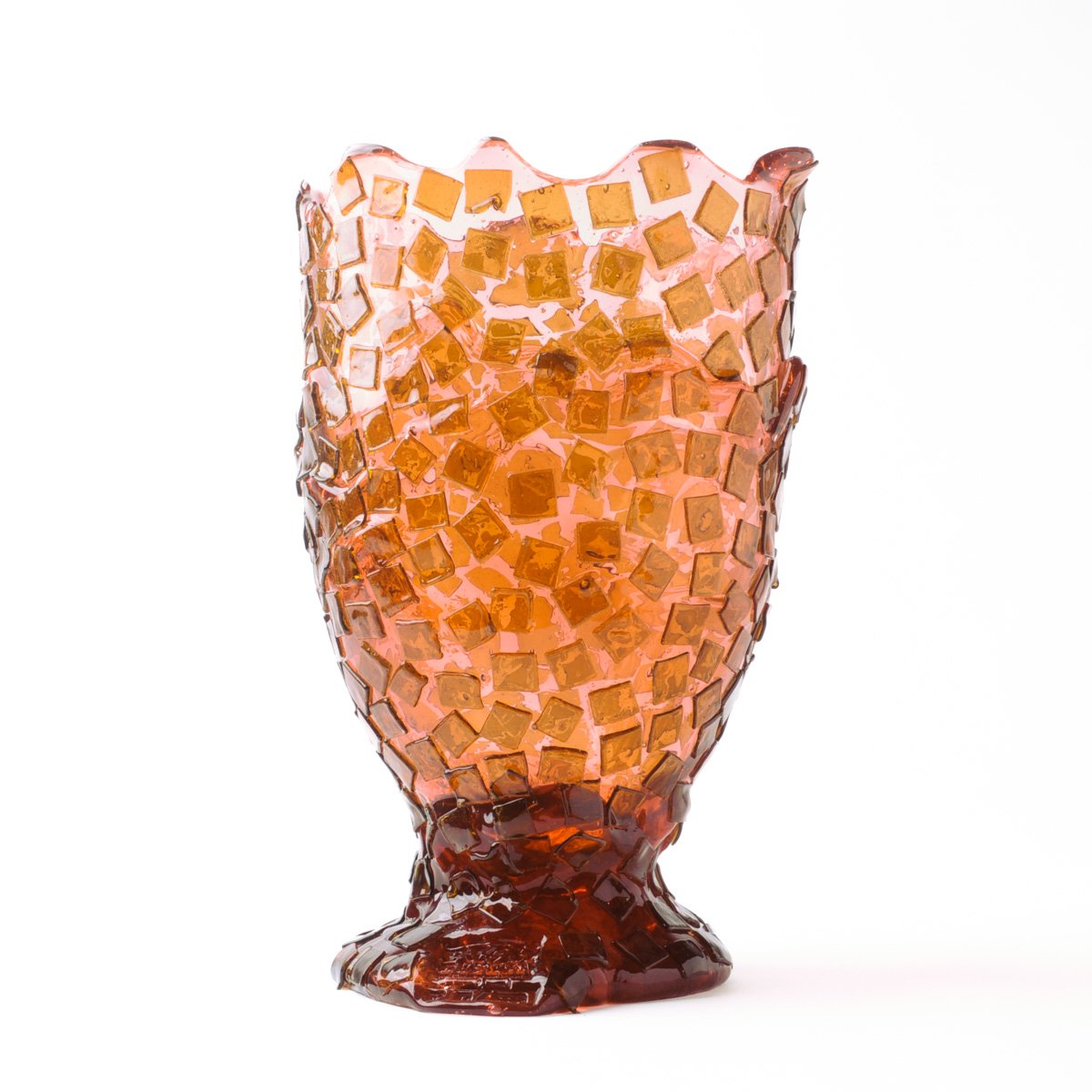 Vase Rock - Clear Pink And Clear Brown par Gaetano Pesce - Fish Design-S-The Woods Gallery