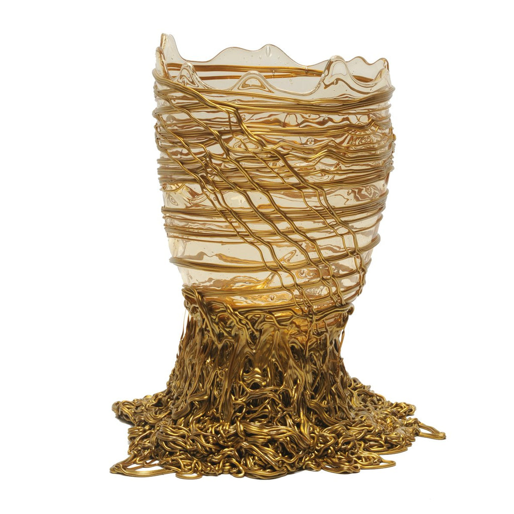 Vase Spaghetti - Clear And Gold par Gaetano Pesce - Fish Design-S-The Woods Gallery