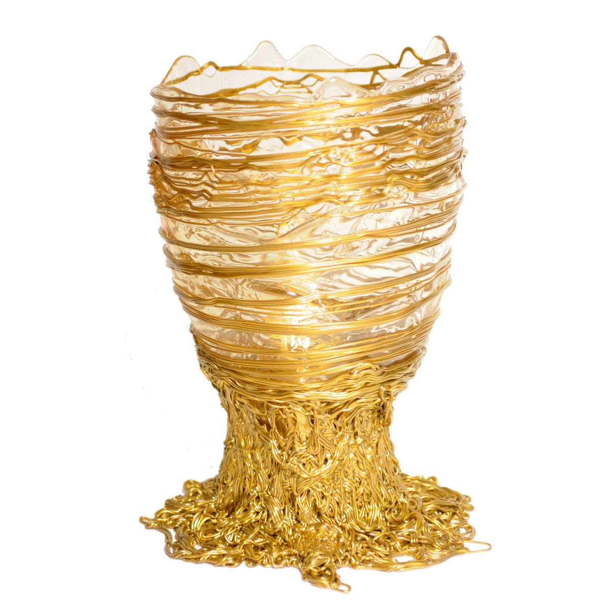Vase Spaghetti - Clear And Gold par Gaetano Pesce - Fish Design-S-The Woods Gallery