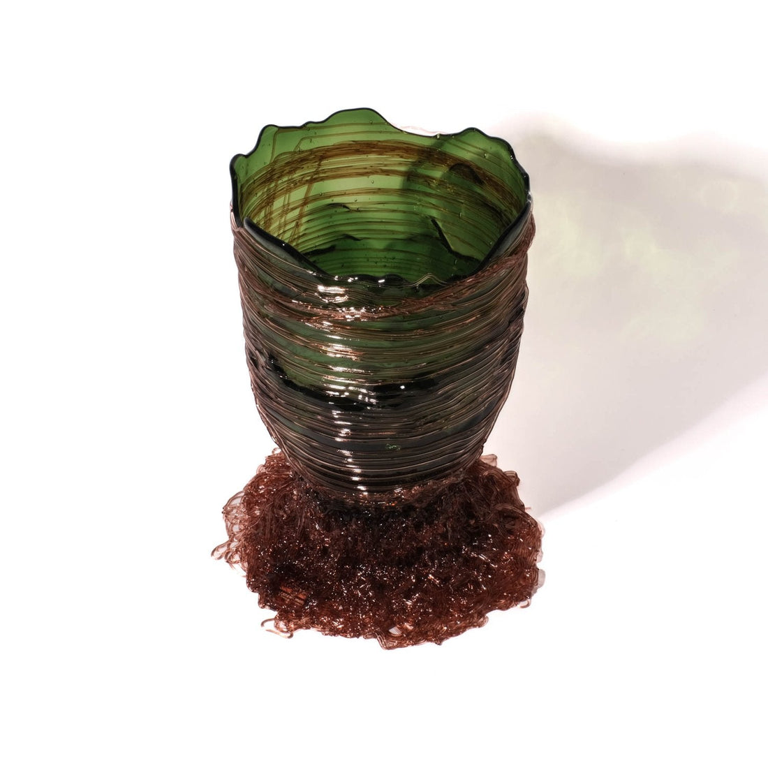Vase Spaghetti - Clear Bottle Green, Antique Pink par Gaetano Pesce - Fish Design-S-The Woods Gallery
