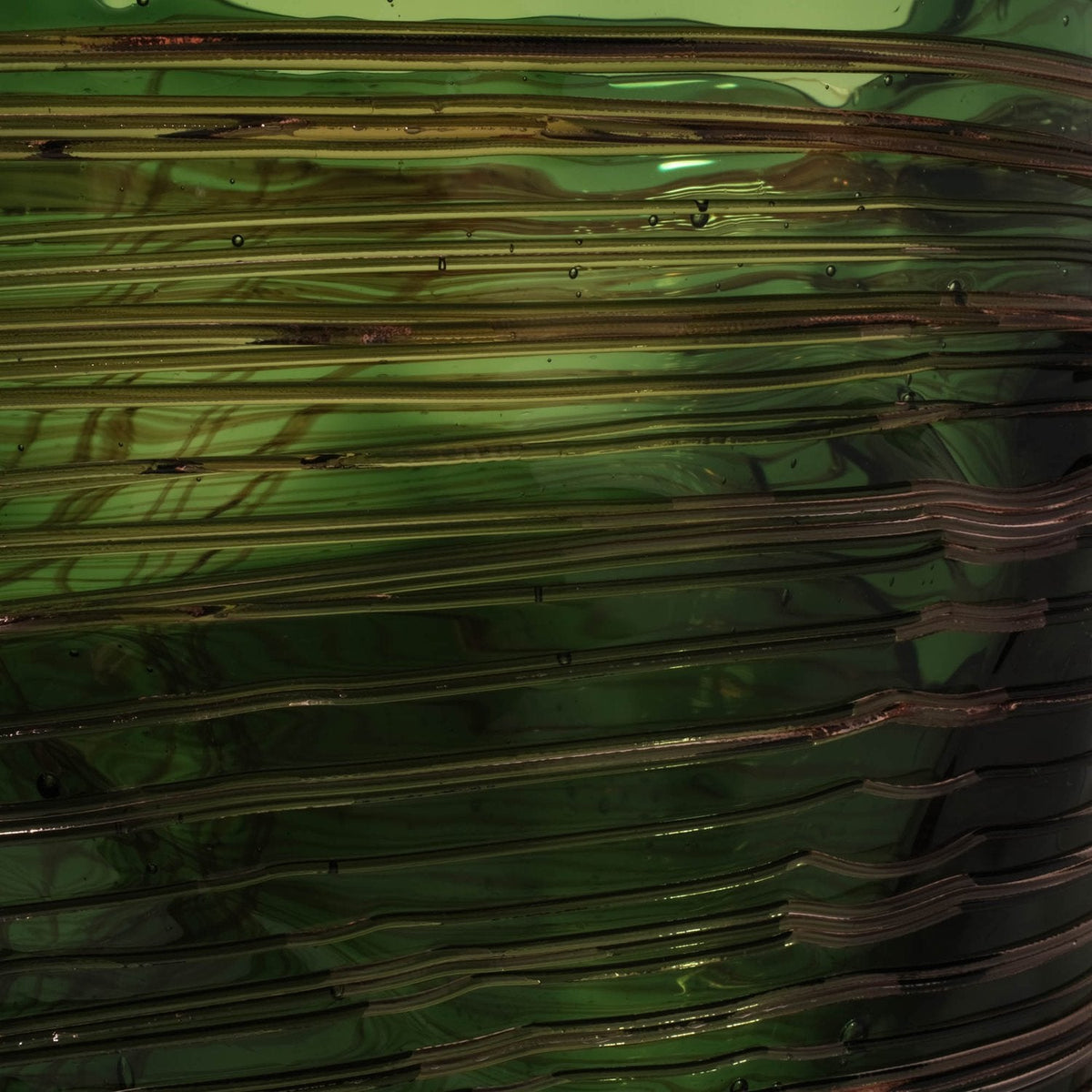 Vase Spaghetti - Clear Bottle Green, Antique Pink par Gaetano Pesce - Fish Design-S-The Woods Gallery