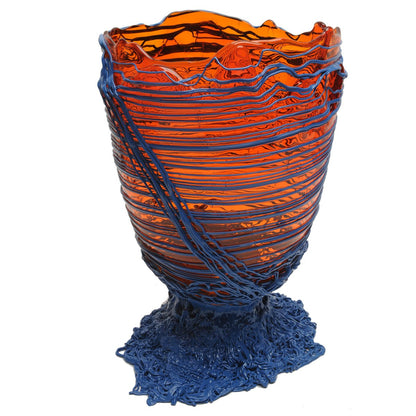 Vase Spaghetti - Clear Orange And Matt Dark Lavender par Gaetano Pesce - Fish Design-S-The Woods Gallery