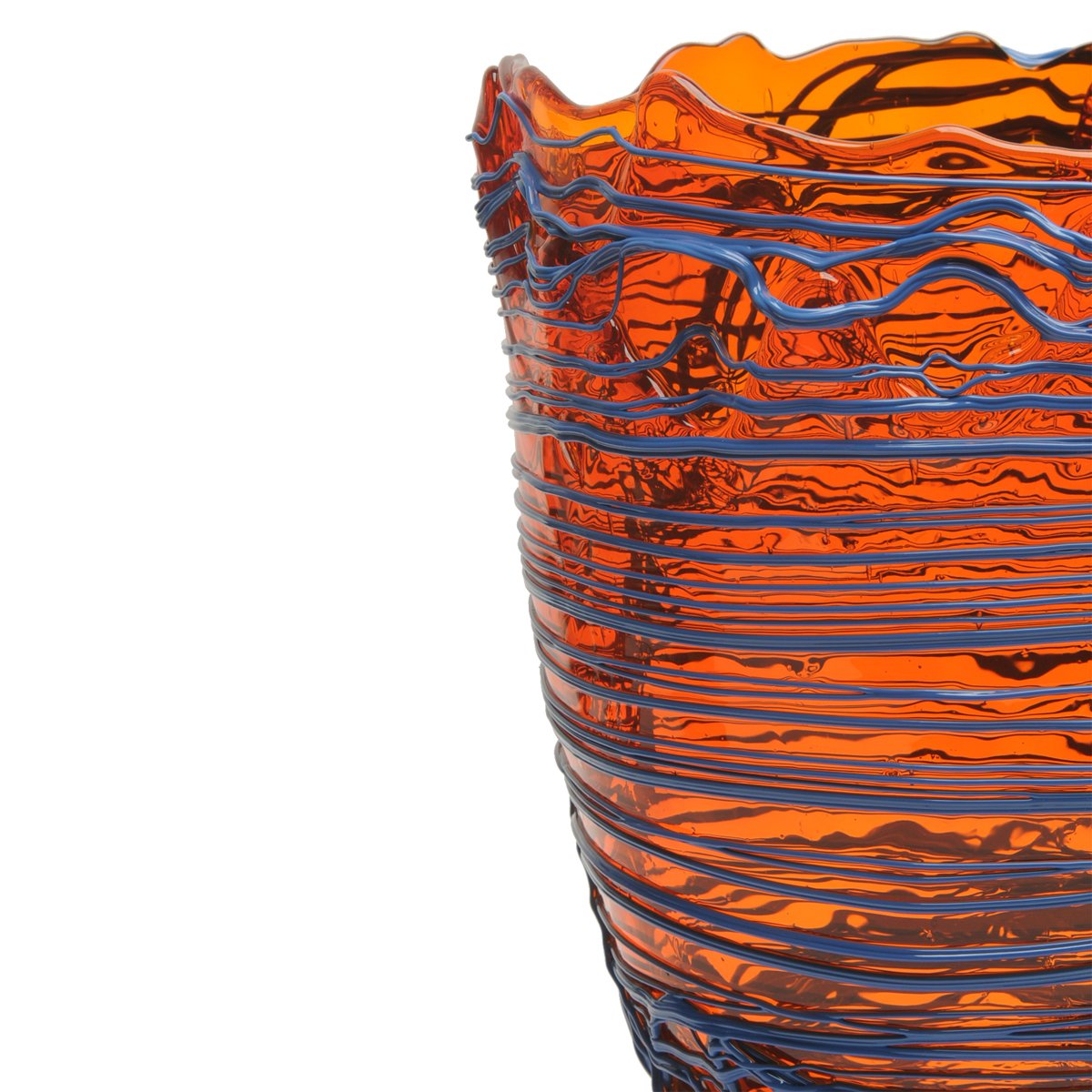 Vase Spaghetti - Clear Orange And Matt Dark Lavender par Gaetano Pesce - Fish Design-S-The Woods Gallery
