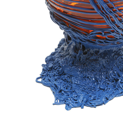 Vase Spaghetti - Clear Orange And Matt Dark Lavender par Gaetano Pesce - Fish Design-S-The Woods Gallery