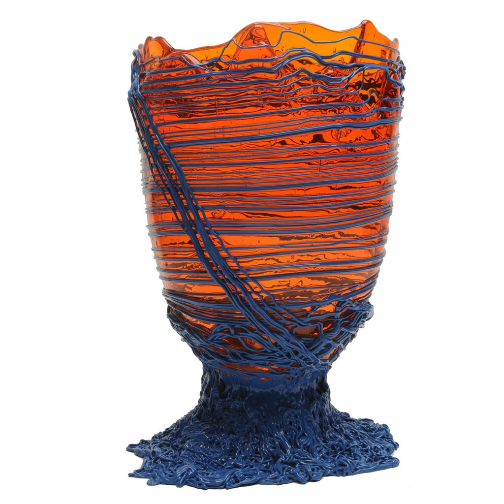 Vase Spaghetti - Clear Orange And Matt Dark Lavender par Gaetano Pesce - Fish Design-S-The Woods Gallery