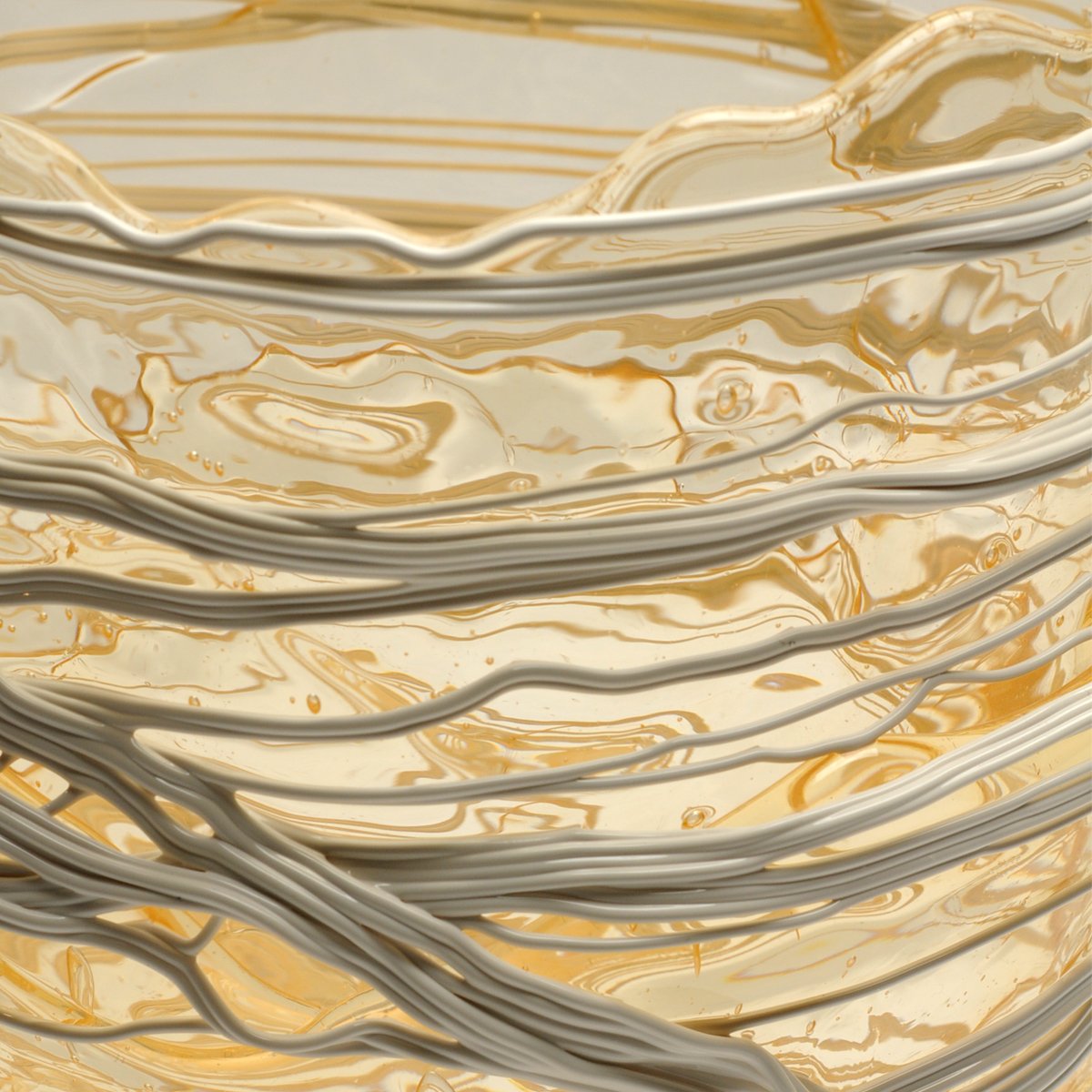 Vase Spaghetti - Clear , White par Gaetano Pesce - Fish Design-S-The Woods Gallery