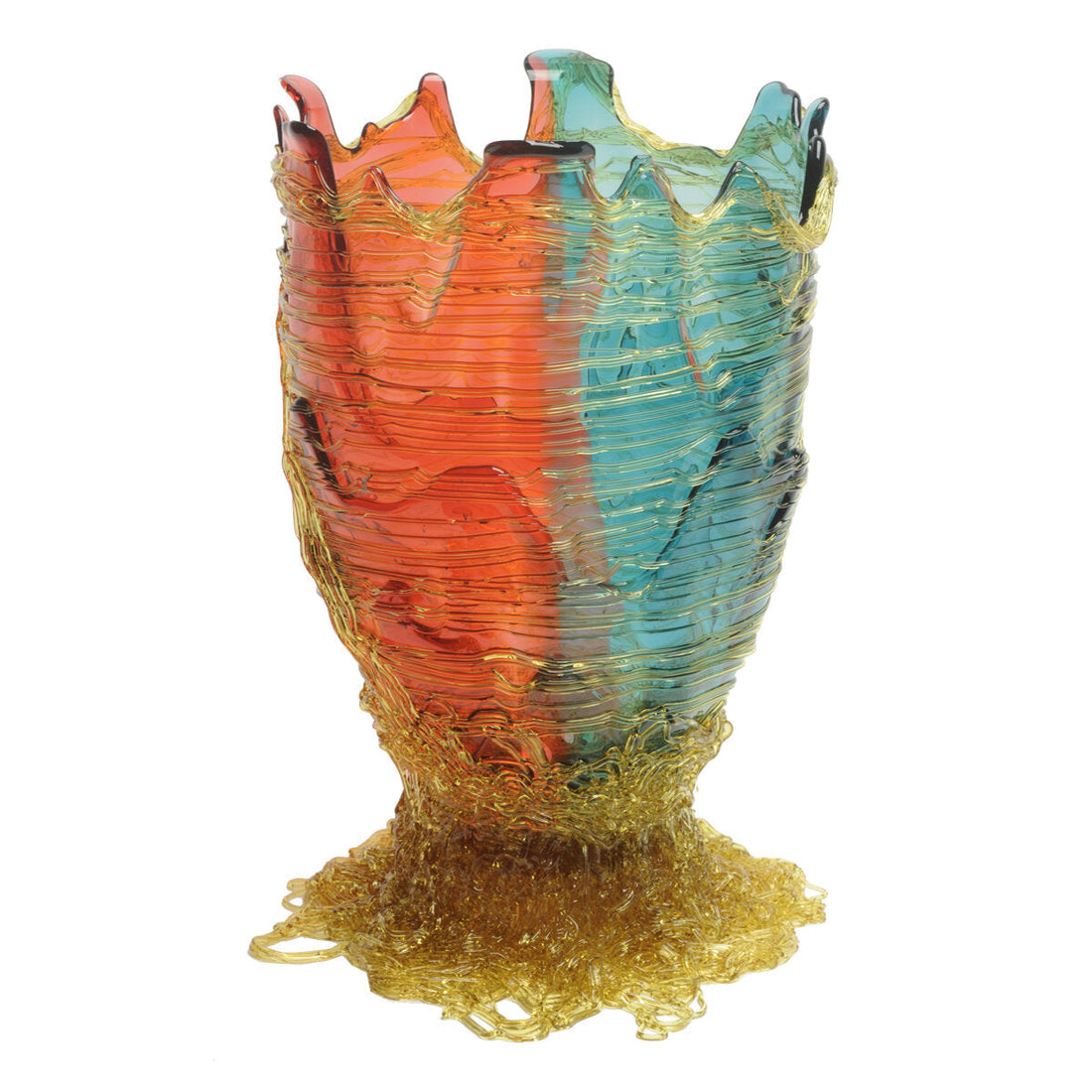 Vase Spaghetti - Extra Colour - Clear Fuchsia, Aqua And Yellow par Gaetano Pesce - Fish Design-S-The Woods Gallery