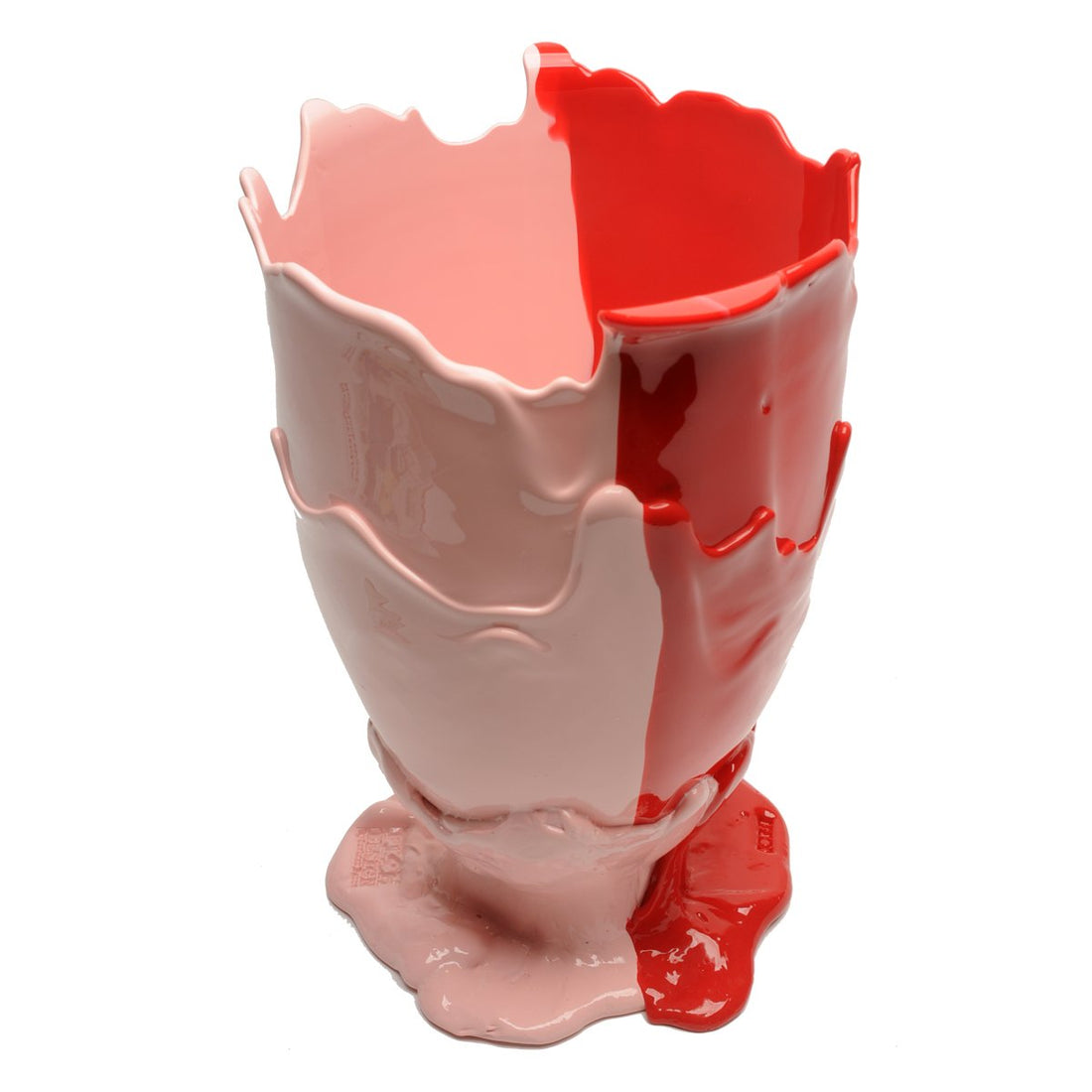Vase Twins C - Matt Pastel Pink And Matt Coral Red par Gaetano Pesce - Fish Design-S-The Woods Gallery