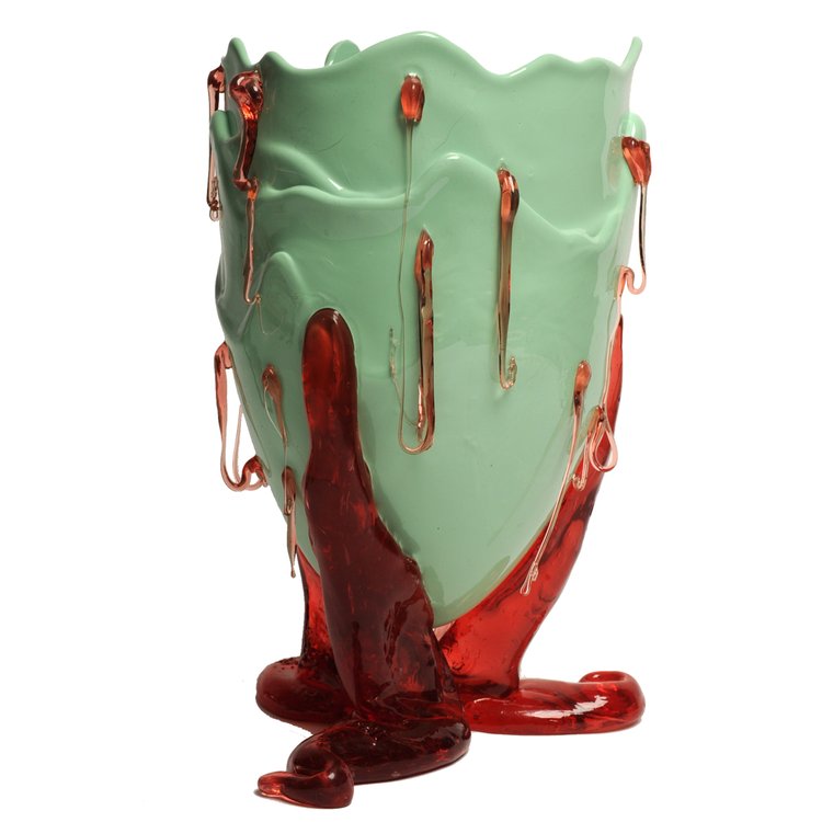 Vase en résine Clear Special Vase - Matt Mint And Light Pink de Gaetano Pesce M - Fish Design-The Woods Gallery