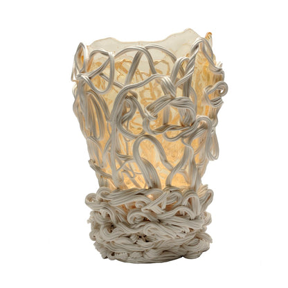 Vase en résine Spaghetti Clear Matt White M de Gaetano Pesce - Fish Design-The Woods Gallery