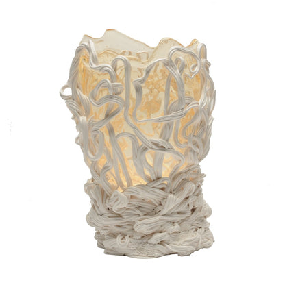 Vase en résine Spaghetti Clear Matt White M de Gaetano Pesce - Fish Design-The Woods Gallery
