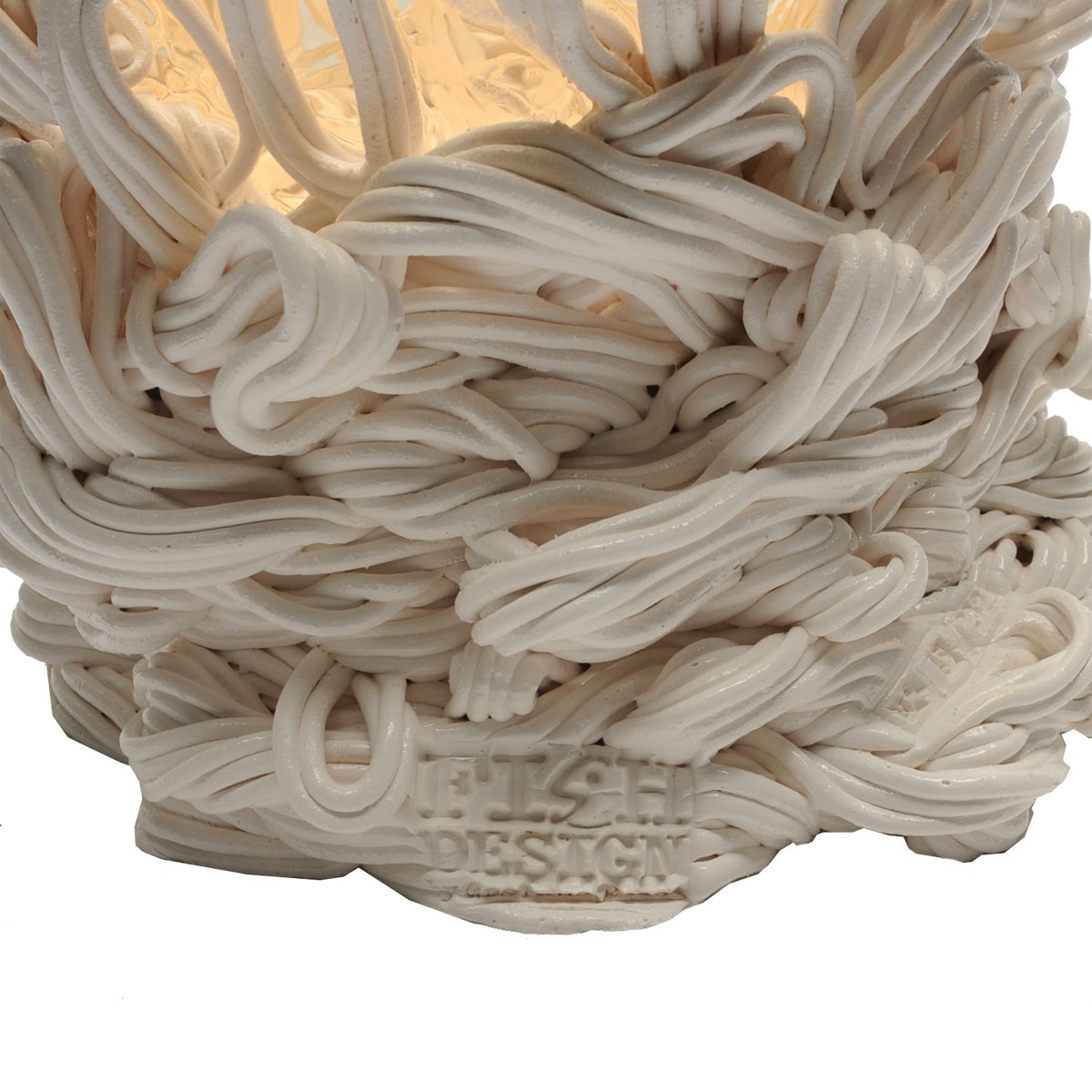 Vase en résine Spaghetti Clear Matt White M de Gaetano Pesce - Fish Design-The Woods Gallery