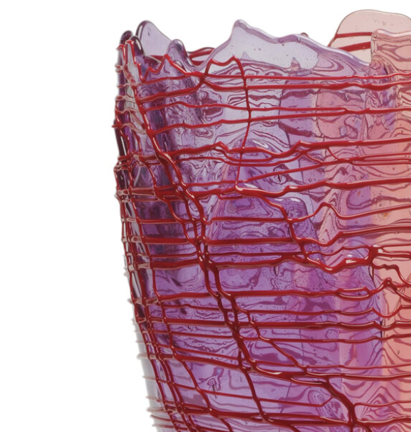 Vase en résine Spaghetti Extra Colour Vase - Clear Lilac, Rose Pink, Matt Bordeaux par Gaetano Pesce - Fish Design-S-The Woods Gallery