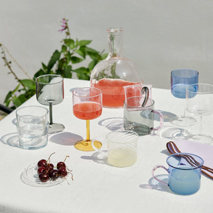 Verres à pied Tint Bleu ou gris - set de 2 - Hay-Bleu-The Woods Gallery