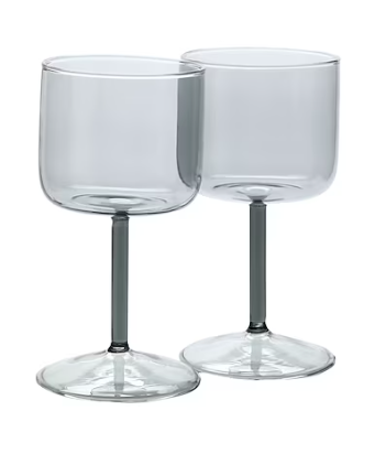 Verres à pied Tint transparent, bleu ou gris - set de 2 - Hay-Transparent-The Woods Gallery