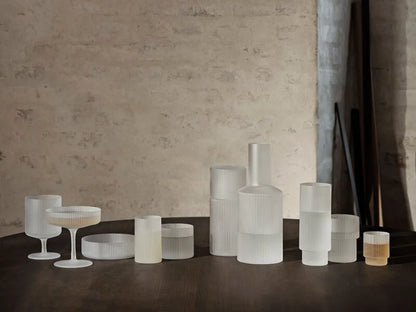 Verres à vin Ripple Blanc Frosted - Set de 2 - Ferm Living-The Woods Gallery