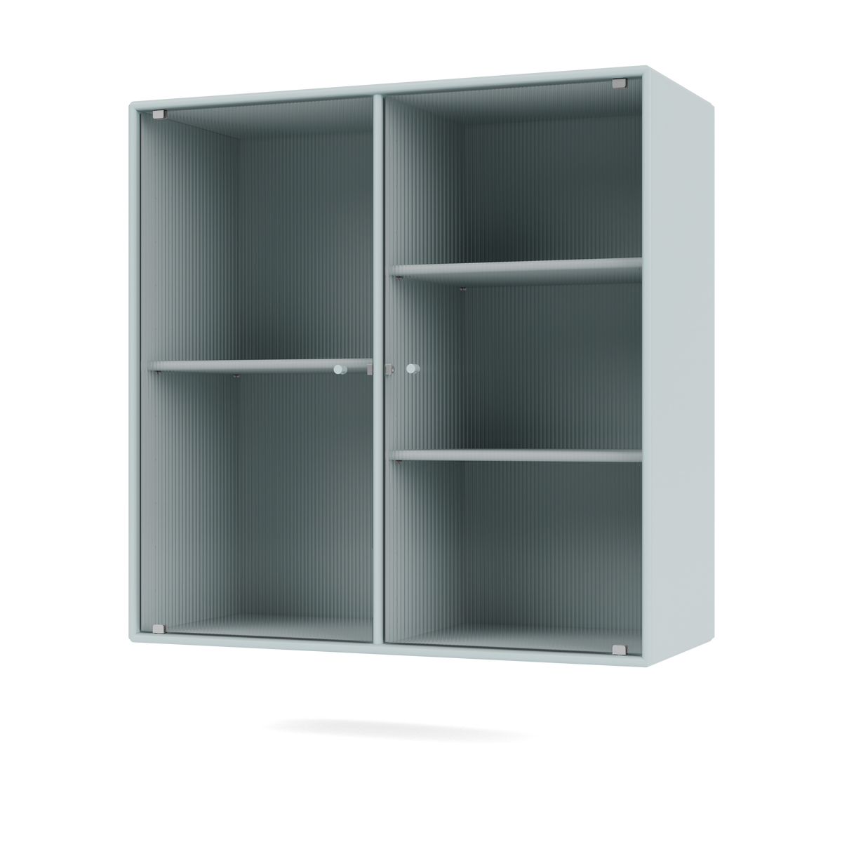 Vitrine Ripple II Quick Ship, laque 148 Flint, suspendu au mur, packshot Montana