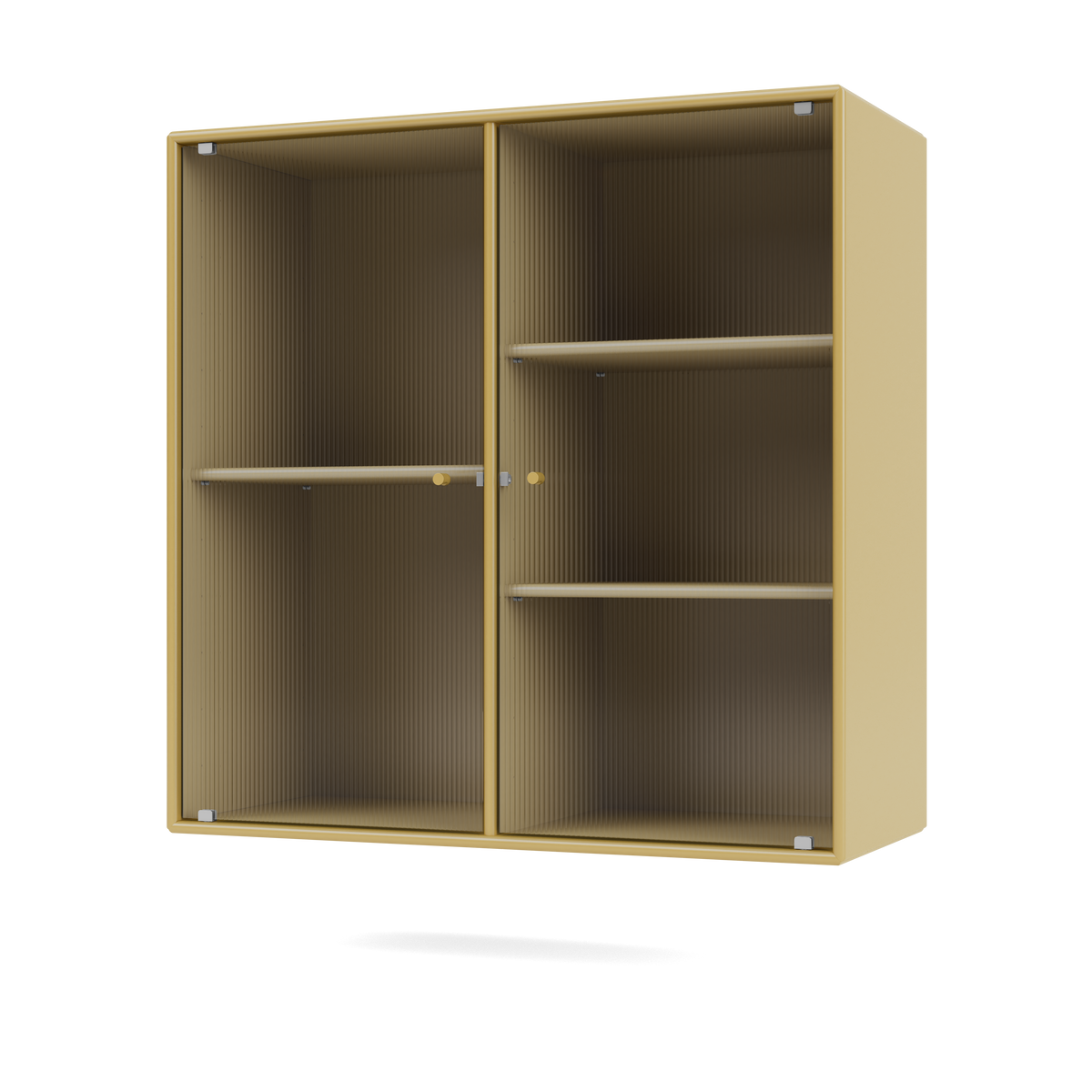 Vitrine Ripple II Quick Ship, laque 157 Cumin, suspendu au mur, packshot Montana