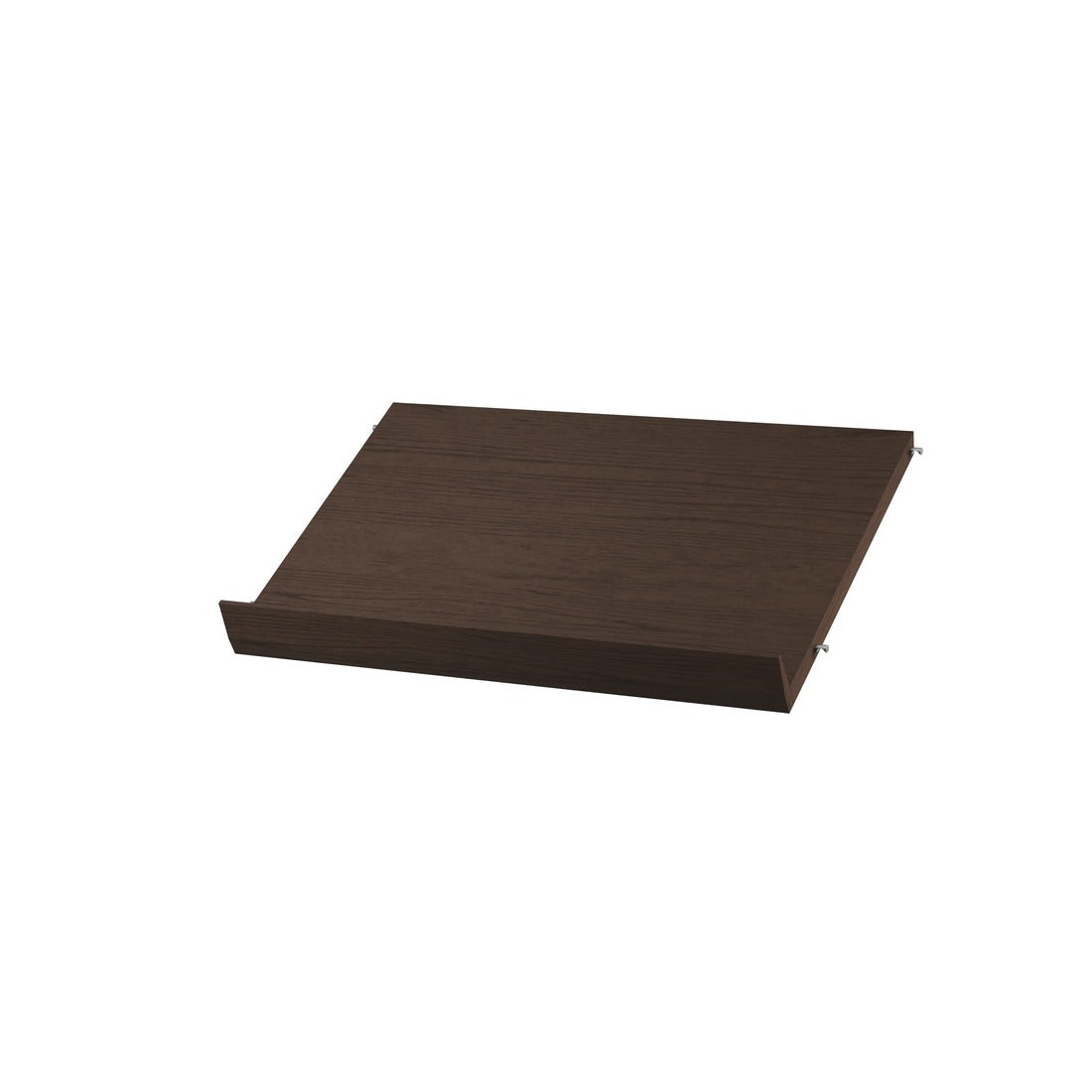 Étagère en bois porte-revues ou chaussures L 58 ou 78 cm, String Furniture, coloris chêne foncé, 58x30cm, packshot sur fond blanc