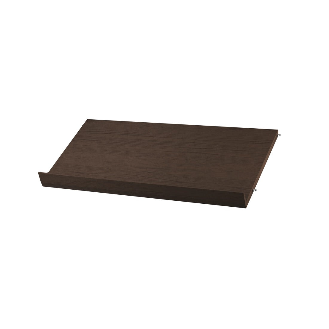 Étagère en bois porte-revues ou chaussures L 58 ou 78 cm, String Furniture, coloris chêne foncé, 78x30cm, packshot sur fond blanc