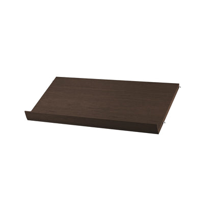 Étagère en bois porte-revues ou chaussures L 58 ou 78 cm, String Furniture, coloris chêne foncé, 78x30cm, packshot sur fond blanc