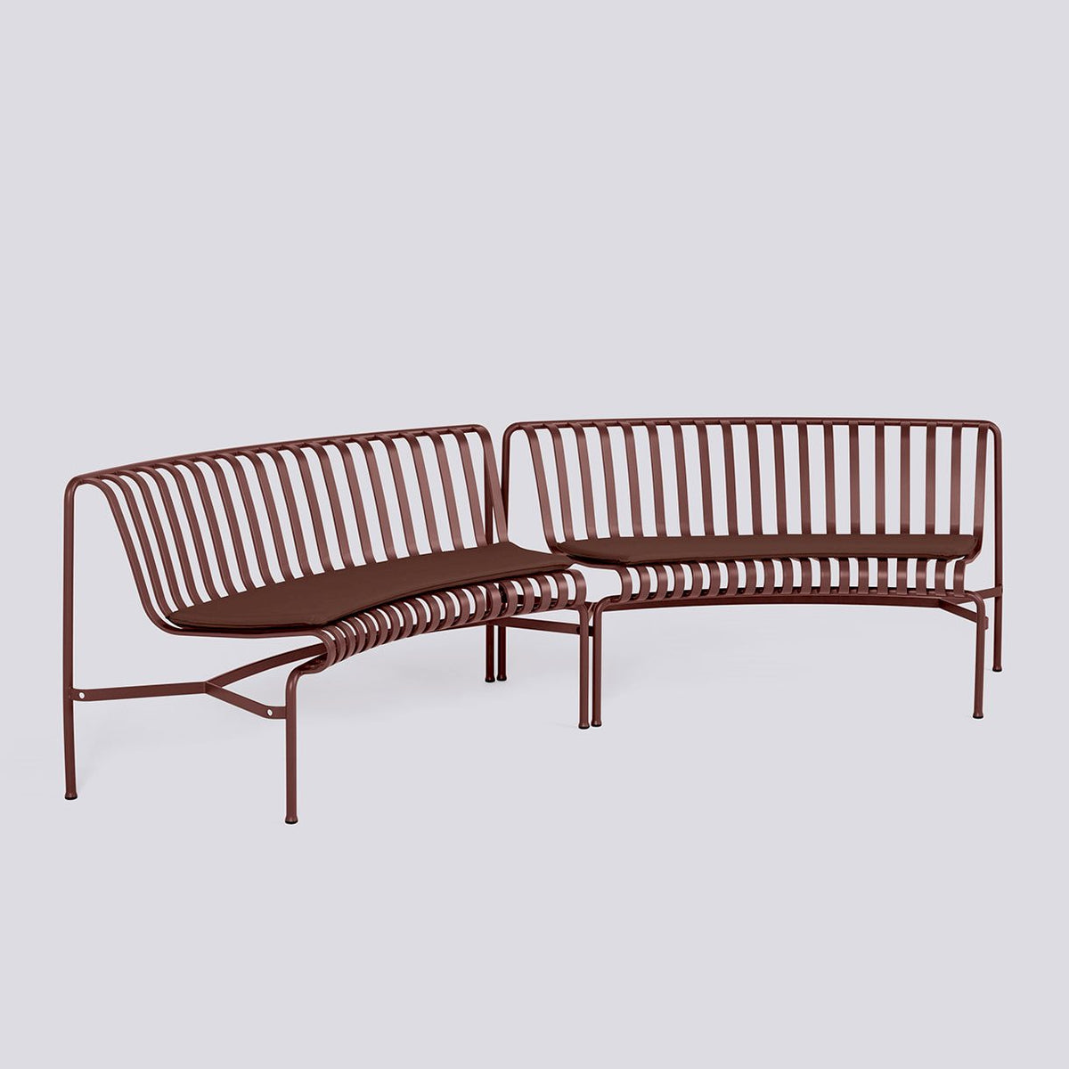 Galettes pour banc Palissade Park Dining in/in, lot de 2 - Hay-Rouge fer-The Woods Gallery