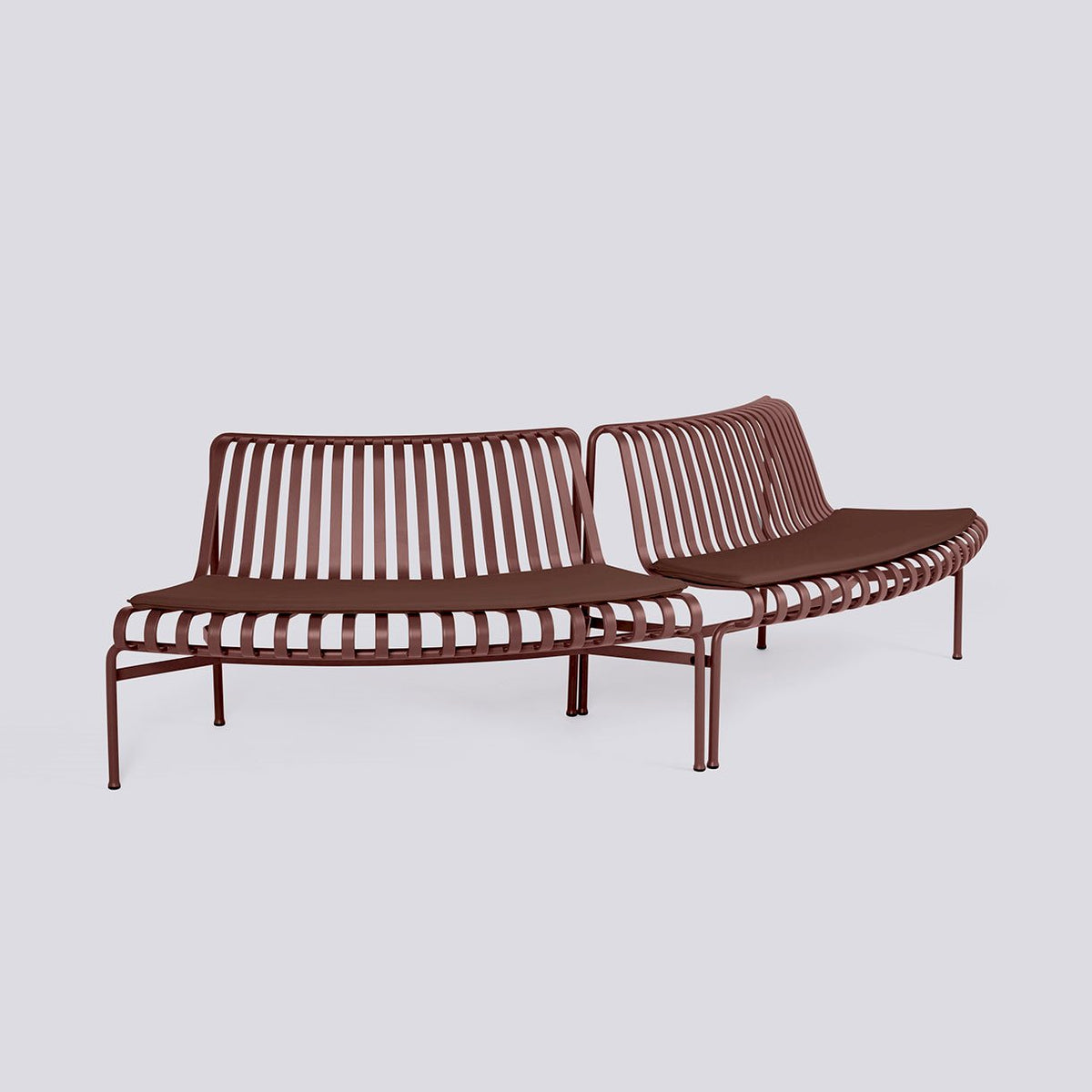 Galettes pour banc Palissade Park Dining out/out, lot de 2 - Hay-Rouge fer-The Woods Gallery