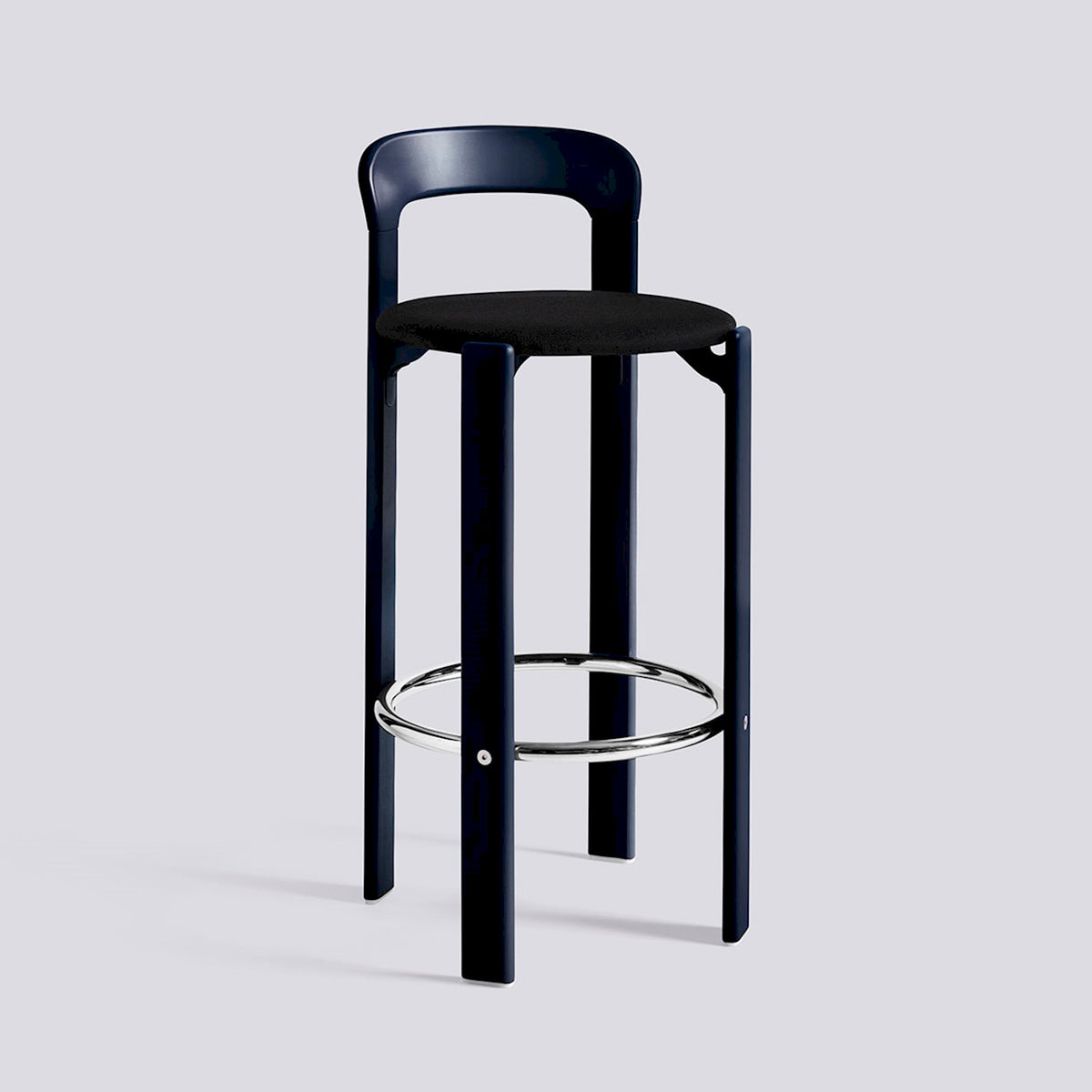 Tabouret de bar Rey assise rembourrée par Bruno Rey - Hay-Bleu profond, tissu Steelcut 190, Hauteur d&