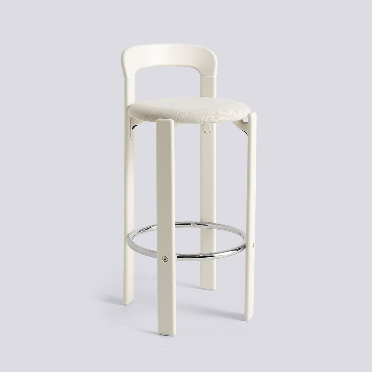 Tabouret de bar Rey assise rembourrée par Bruno Rey - Hay-Blanc crème, tissu Mode 011, Hauteur d&