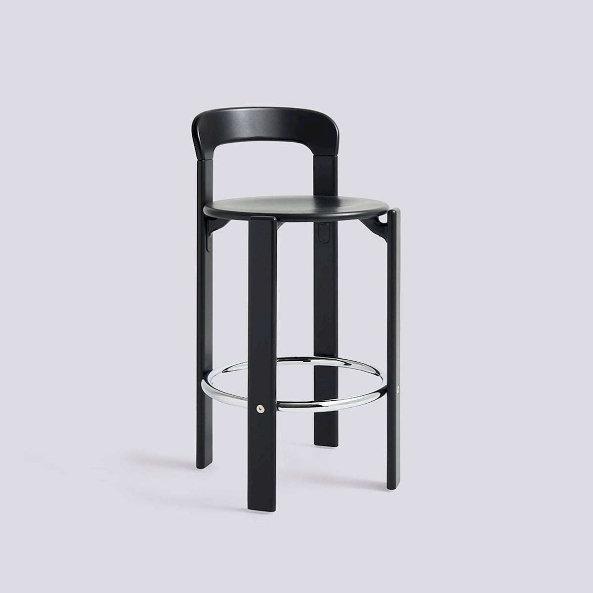 Tabouret de bar Rey par Bruno Rey - Hay-Noir profond, Hauteur d&