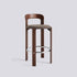 Tabouret de bar Rey assise rembourrée par Bruno Rey - Hay-Brun ombre, tissu Steelcut Trio 376, Hauteur d&