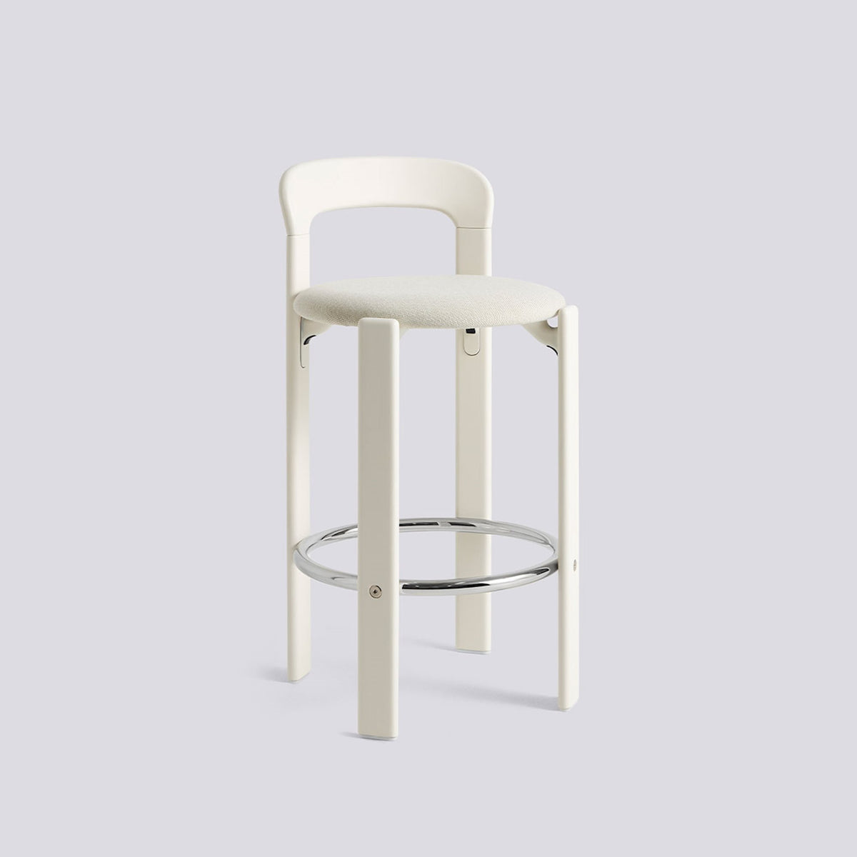Tabouret de bar Rey assise rembourrée par Bruno Rey - Hay-Blanc crème, tissu Mode 011, Hauteur d&