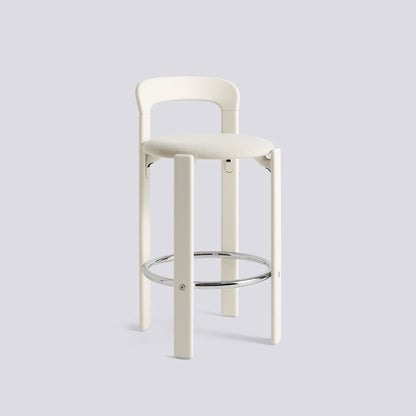Tabouret de bar Rey assise rembourrée par Bruno Rey - Hay-Blanc crème, tissu Mode 011, Hauteur d&