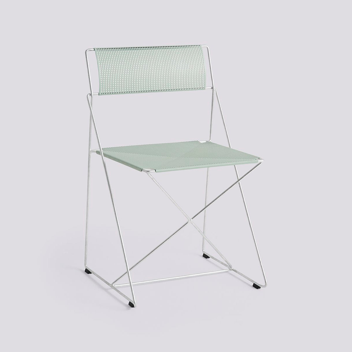 Chaise X-Line piètement galvanisé à chaud de Niels Jørgen Haugesen - Hay