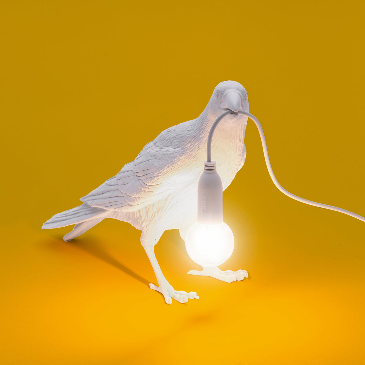 Lampe Bird Lamp Waiting de Marcantonio - Seletti-Blanc-The Woods Gallery