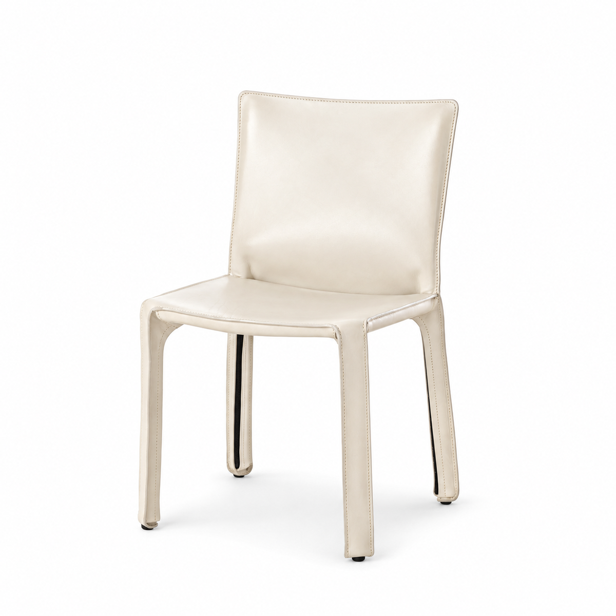 Chaise CAB 412 de Mario Bellini - Cassina-cuir Blanc, visuel de synthèse réalisé d&